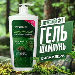 Гель для душа-шампунь 2 в 1 мужской «Сила кедра» BODY THERAPY, 900мл