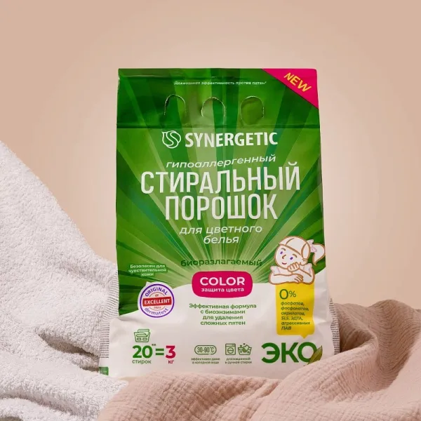 Стиральный порошок для цветного белья COLOR в пакете, 3 кг