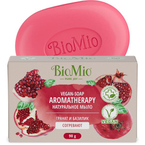 Натуральное туалетное мыло BioMio BIO-SOAP AROMATHERAPY, гранат и базилик, 90 г