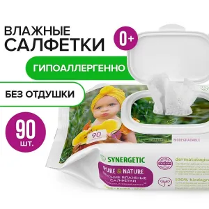 Детские влажные салфетки «Алоэ вера и нежный хлопок», 90 шт