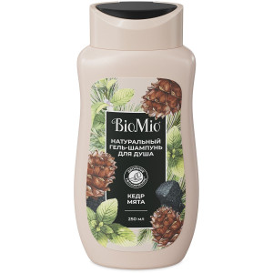 Гель-шампунь для душа мужской BioMio® BIO SHOWER BODY & HAIR GEL 2в1, мята и кедр, 250 мл
