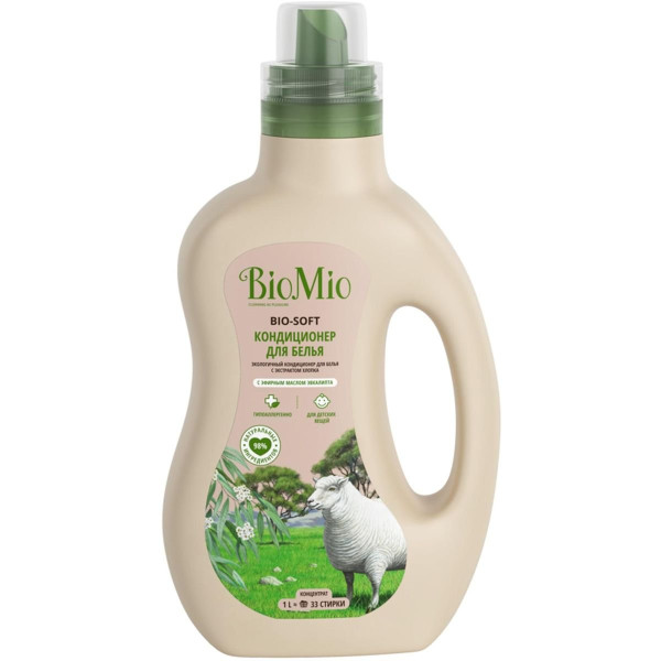 Эко кондиционер для белья BioMio® BIO-SOFT концентрат, эвкалипт, 1 л