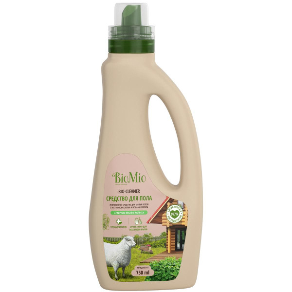 Эко гипоаллергенное средство для мытья полов BioMio® BIO-CLEANER, мелисса, концентрат, 750 мл