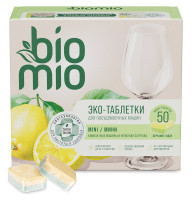 Мини эко таблетки BioMio® BIO-TABS для посудомоечной машины, бергамот и юдзу, 10г / 50 шт