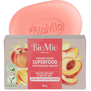 Натуральное туалетное мыло BioMio BIO-SOAP SUPERFOOD, персик и ши, 90 г